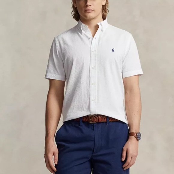 Ralph Lauren Other - NWT Polo by Ralph Lauren White Seersucker Short-Sleeve Button-Down Shirt